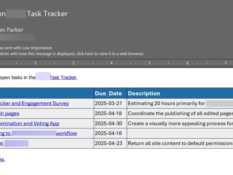 Individual Task Reminder&nbsp;Workflow